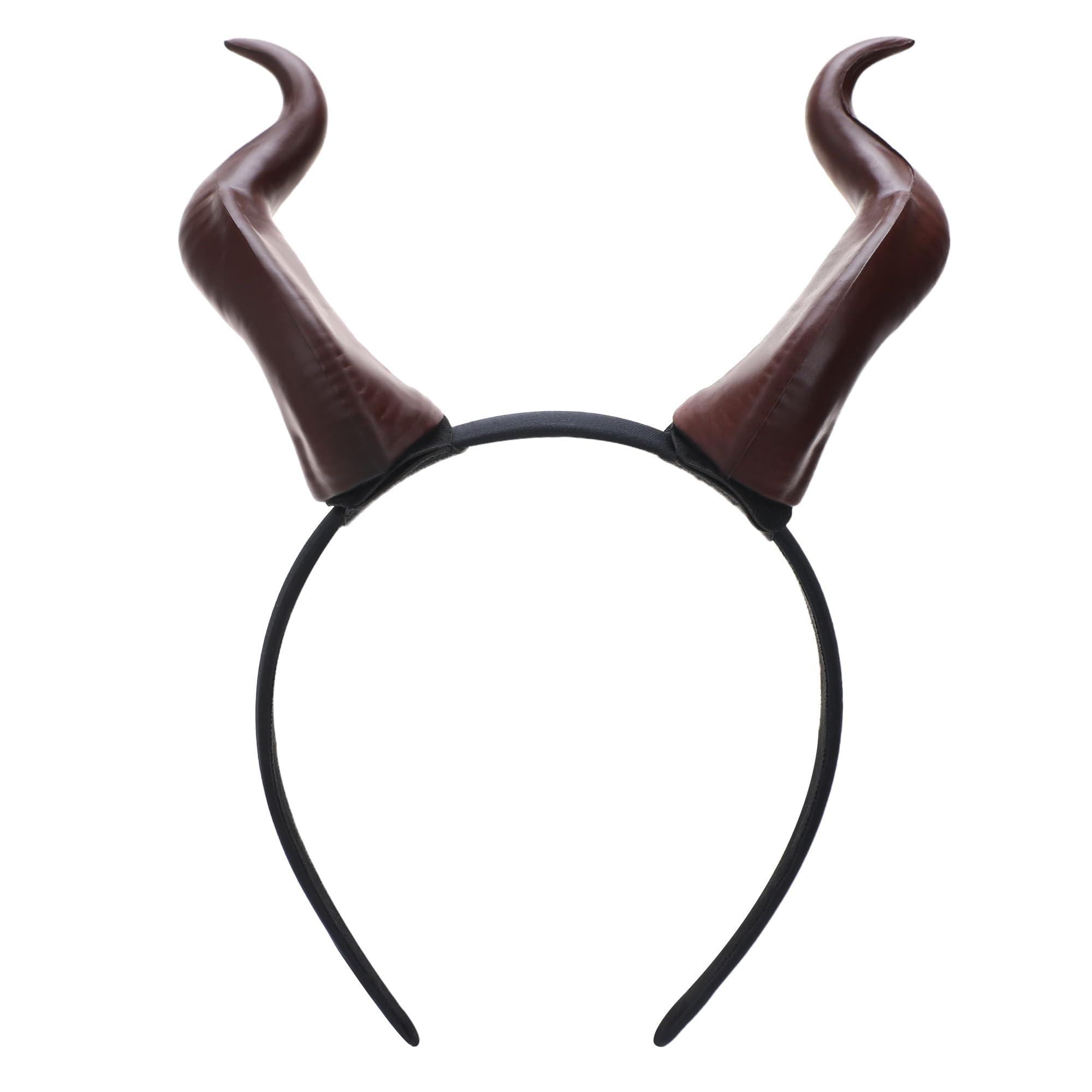 MOSTORY Devil Horns Headband for Adult - Demon Horns Headband for Halloween Cosplay Outfit Renaissance Photo Shoot Props