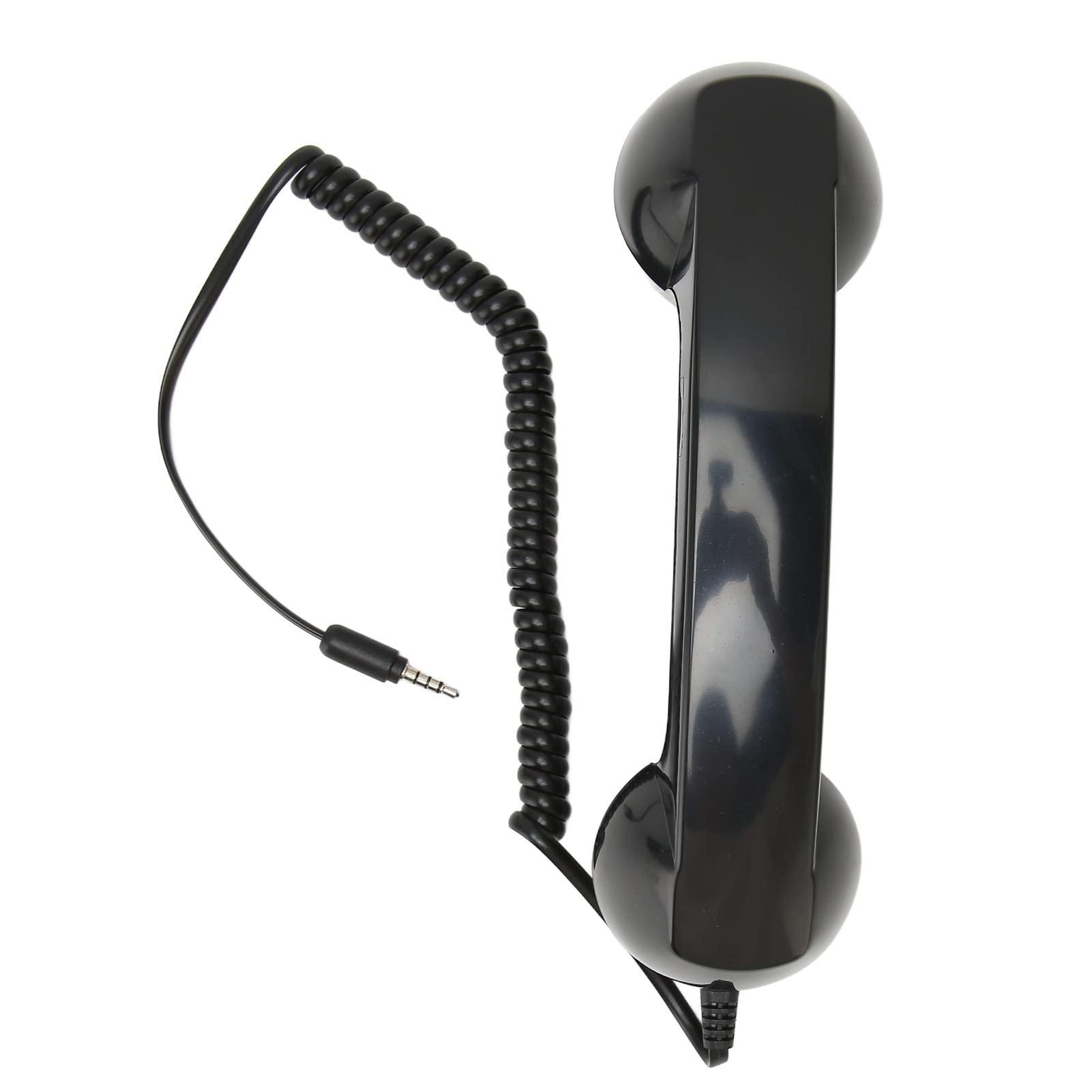 Retro Phone Handset, Handheld Cell Phone Receiver Radiation Proof Operation for Computers (Black) - Image 5
