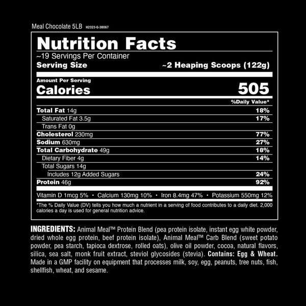 Animal Meal - Protein Shake with Whole Food Ingredients, Aids in Muscle Recovery, with Egg White, Beef & Pea Protein Blend, Chocolate Flavor, 5 lbs - Image 7