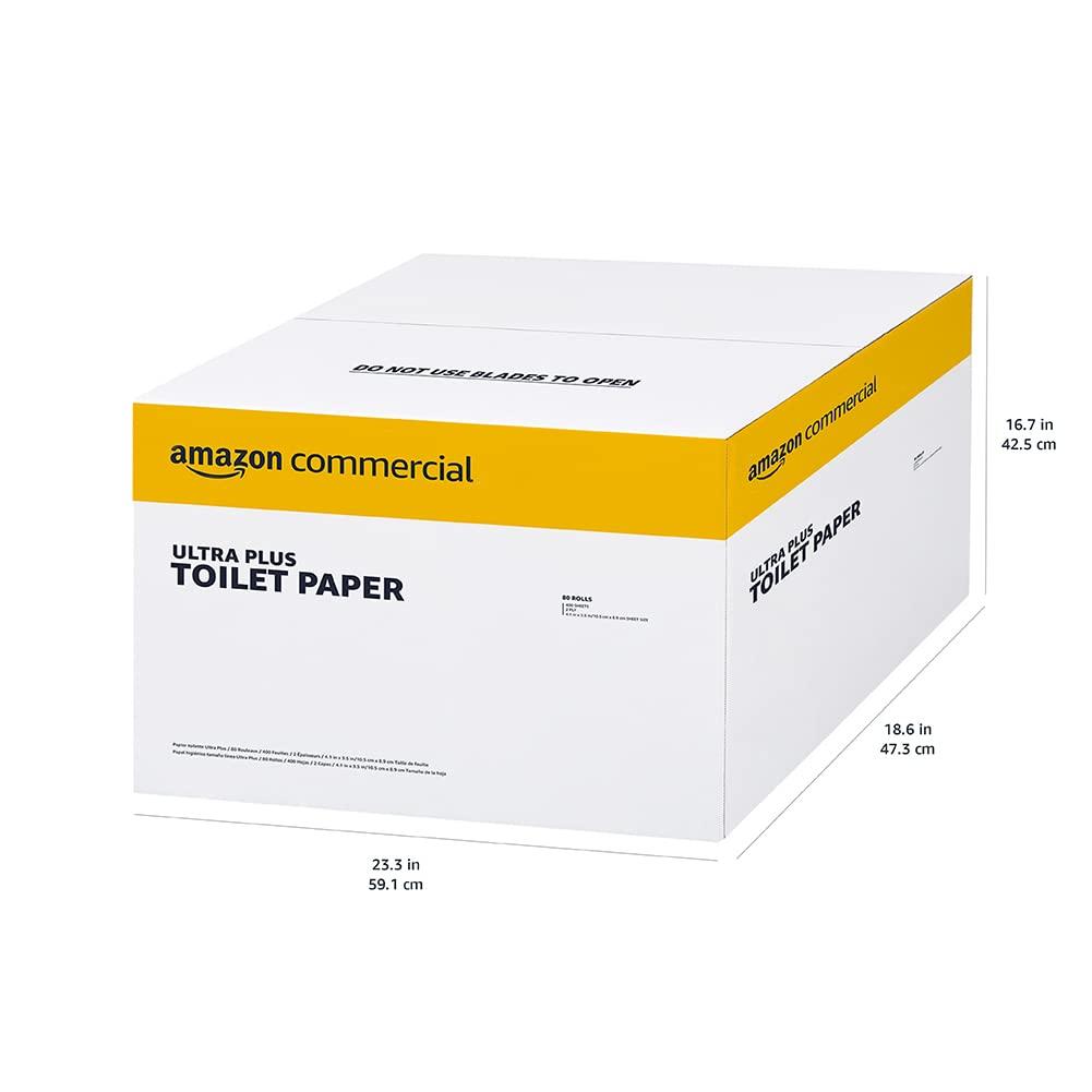 AmazonCommercial 2-Ply Ultra Plus Toilet Paper/Bath Tissue, Septic Safe, FSC Certified, Unscented, 400 Sheets per Roll, 80 Individually Wrapped Rolls - Image 7