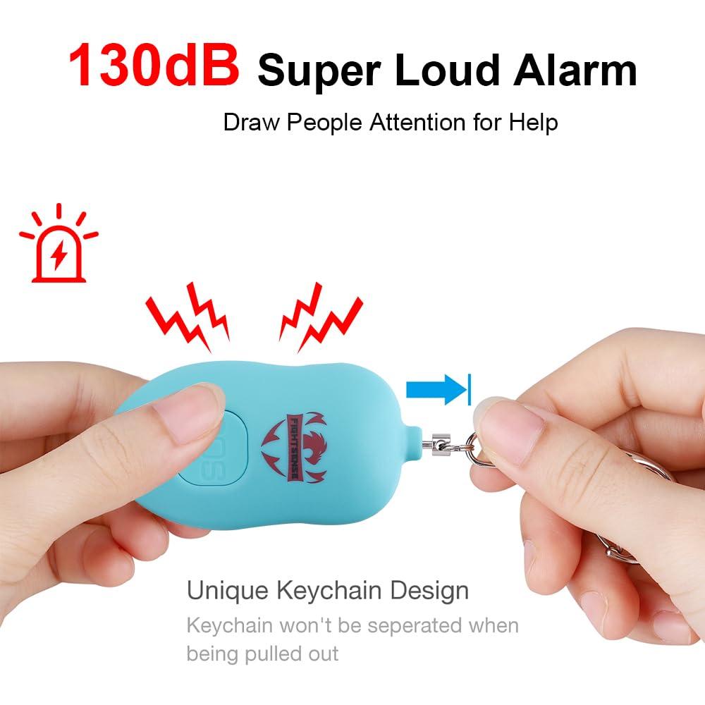 Fightsense Personal Alarm Keychain with Snap Hook, 130dB Siren Safety Alarm for Women LED Light (300m Audible) (Cyan) - Image 6