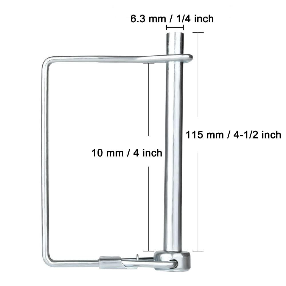Comonc 15 PCS 1/4*4-1/2 Inch Trailer Hitch Pin Shaft Locking Pin Safety Coupler Pin 1/4 Hitch pin Wire Lock Pin 1/4" x 4-1/2" for PTO,Farm,Lawn,Hitches,and Garden - Image 2