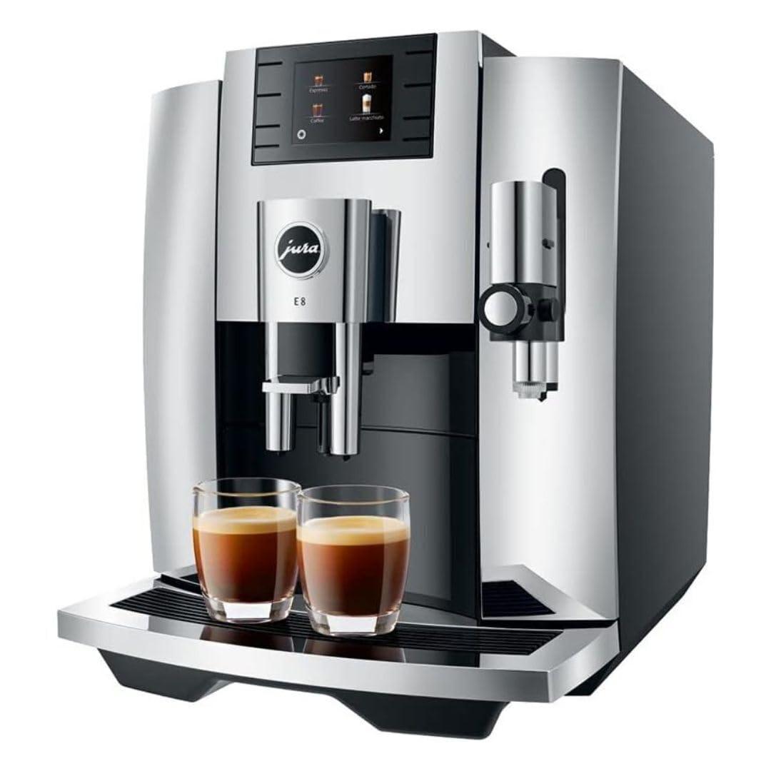 Jura E8 Automatic Coffee Machine with 17 Programmed Specialties, 2.8-Inch Display, and Professional Aroma Grinder (Chrome, Renewed) - Image 2