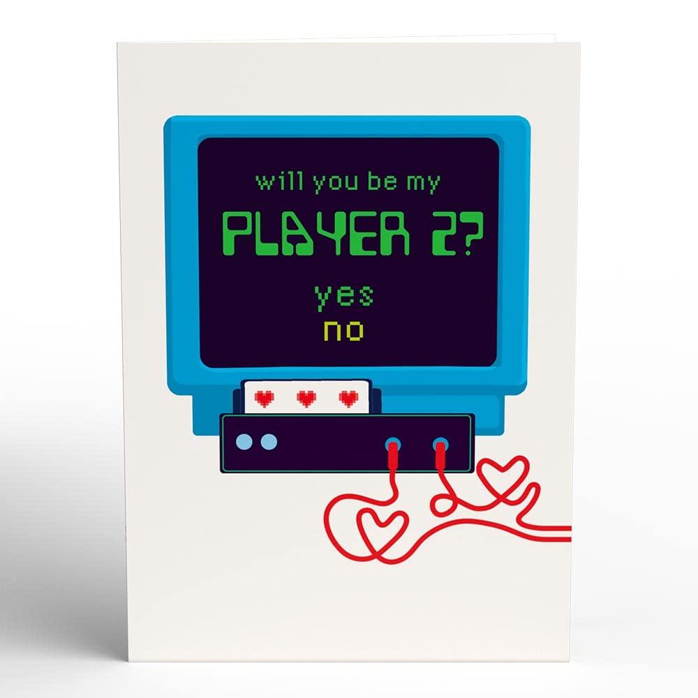 Lovepop Everyday Pop-Up Card for Her, Him - 3D Love Novelty Greeting Cards - Video Game Be My Player 2-5" x 7" - Blank Notecard & Envelope Included - Image 3