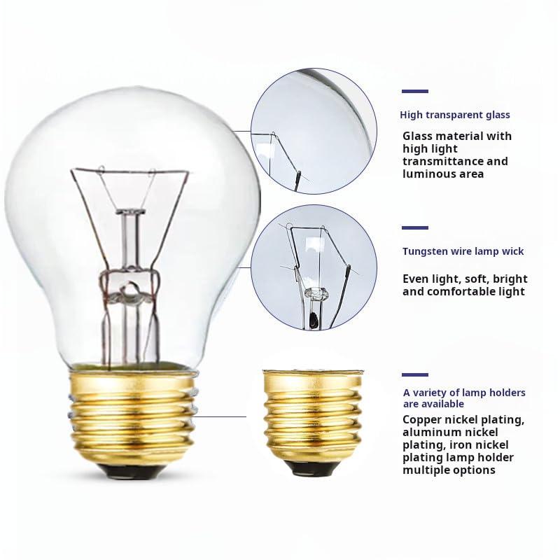 ZGDYUI Oven Light Bulb, 40 Watt Appliance Light Bulb, E26 A15 High Heat Bulbs for Stove Hood, Refrigerator, Microwave, Warm White 2700K, Dimmable (4pack) - Image 3