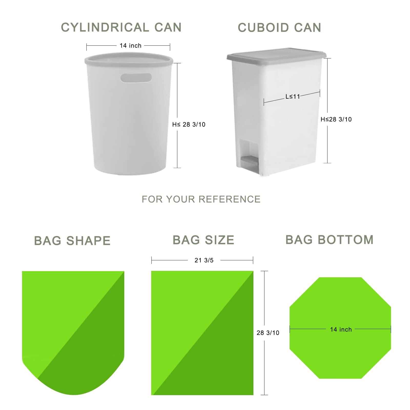 Inwaysin Medium Compostable Trash Bags - 8 Gallon, 30L (Clear Green, 20 Count Pack of 5) - Budget-Friendly Replacement for Simple Human H/J/G Trash Bags - Image 2