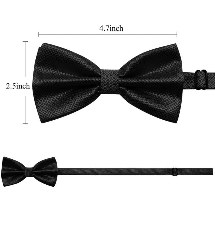 MAGE MALE Men’s Classic Solid Pre-tied Bow Tie for Wedding,Formal Tuxedo Adjustable Neck Bowtie - Image 5