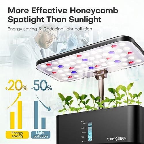 Ahopegarden Indoor Garden Hydroponics Growing System: 10 Pods Plant Germination Kit Aeroponic Herb Vegetable Growth Lamp Countertop with LED Grow Light - Hydrophonic Planter Grower Harvest Lettuce - Image 2