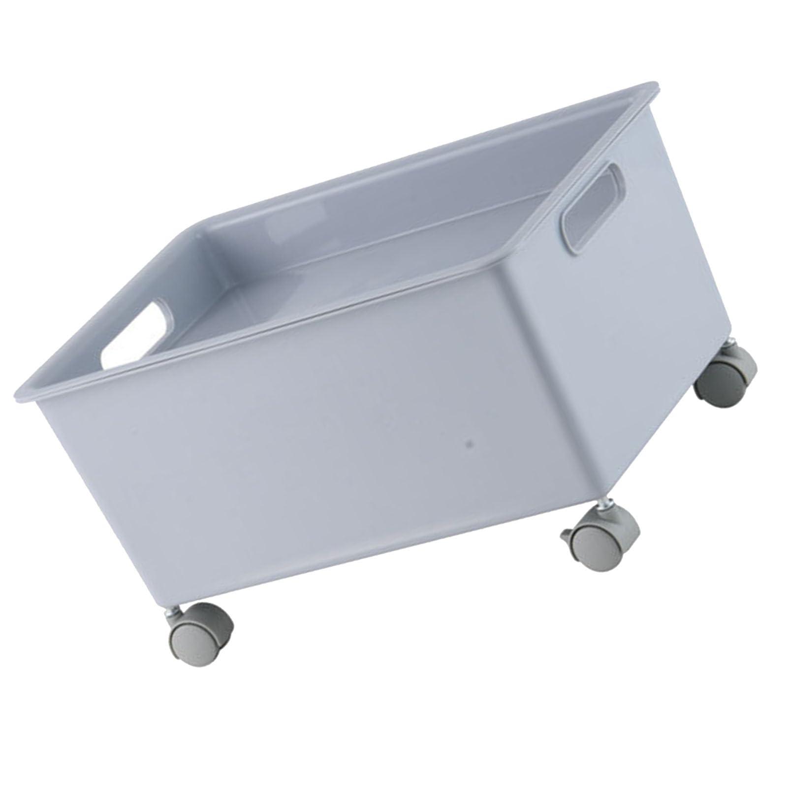 Storage Basket Roller Basket, Laundry Basket with Wheels, Premium PP Sturdy Portable Movable Easy Storage Large Capacity Organizer Box for Books Clothes Shoes, for Clothes,Blanket, Sweater,(Grey) - Image 4