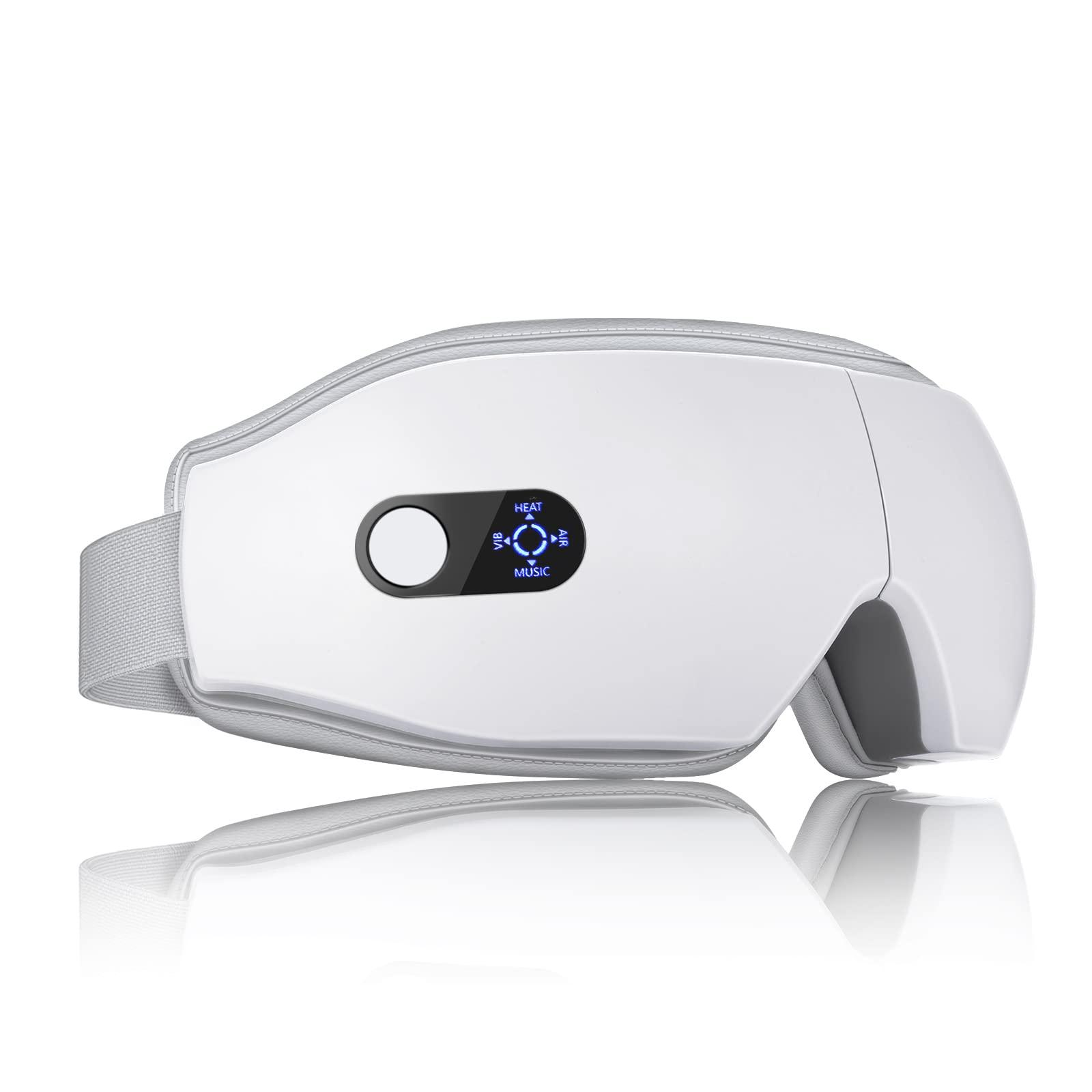 NOWWISH Eye Massager with Heat - Smart Mask for Relax Eye, Fathers Day, Birthday Gifts for Women and Men Mom Dad Wife - White