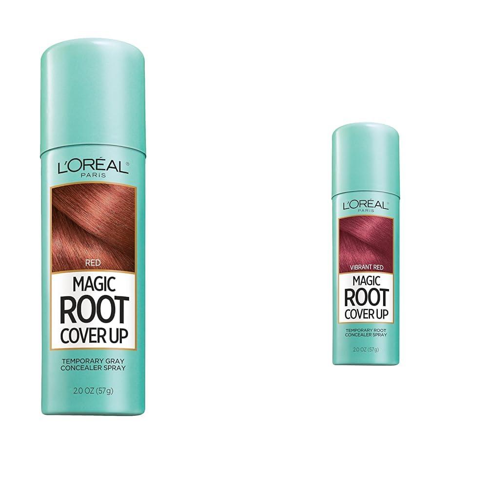 L'Oreal Paris Magic Root Cover Up Gray Concealer Spray for Hair - Red, 2 oz Bundle - Image 1