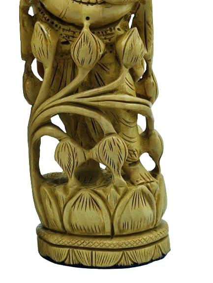 Kadam Kala Hand Carved Wooden Lakshmi Ganesh Idol Set, Handcrafted Hindu God & Goddess Statues for Worship, Home Temple, Spiritual Decor, Traditional Indian Murti, Office Desk Decorative Showpiece - Image 4