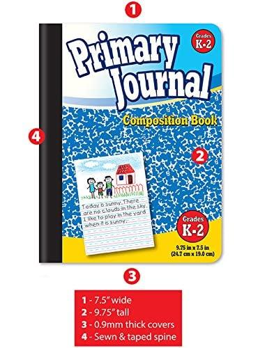 Better Office Products Primary Journal, Hardcover, Primary Composition Book Notebook - Grades K-2, 100 Sheet, One Subject, 9.75" x 7.5", Blue Cover-12 Pack - Image 3