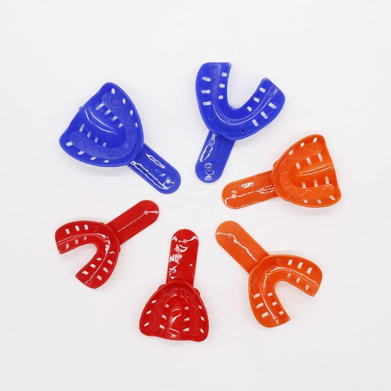 10Pcs Colorful Dental Impression Trays Plastic Materials Disposable Child Teeth Tray Holder Dental Oral Care Lab Equipment (Color : Red) - Image 3