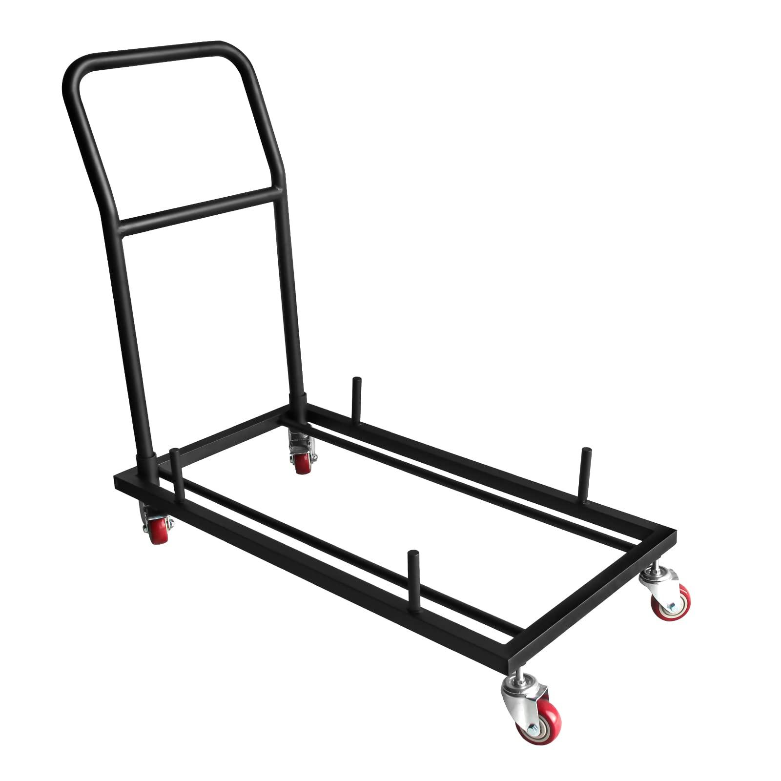 Hasopy Folding Chair Dolly for Folding Chairs with 2 Swivel Casters, L-Shaped Steel Folding Chair Racks for Restaurant & Home Kitchen, Foldable Chair Storage Cart Commercial