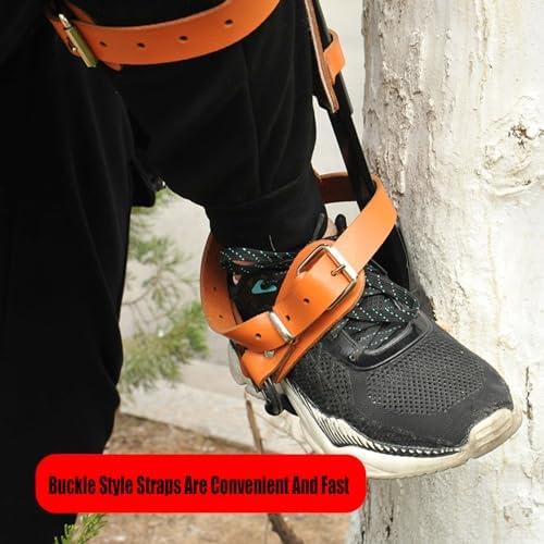 MIZHAO Tree Climbing Spikes Kit - Tree Climbing Gear Arborist Tree Climbing Kit for Tree Work, Climbing Sports Working 16.13 inches Yellow Brown - Image 3