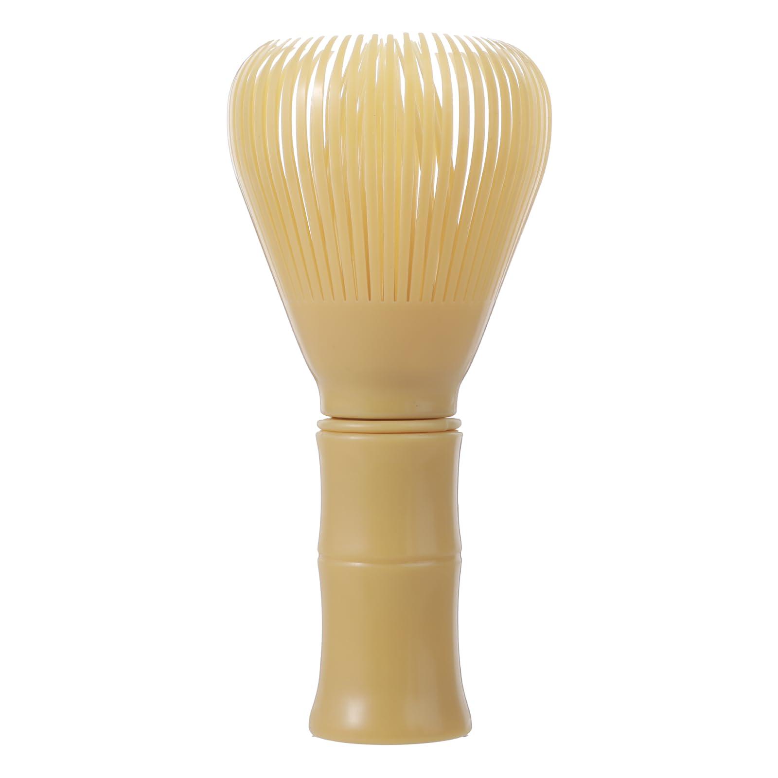 Qianyu 1 Pcs Golden Bamboo Matcha Chasen Whisk Handcrafted Matcha Stirrer Plastic Reusable Powder Whisks Durable Tea Brush Whisk Mixing Tools Kit Accessory for Milk Tea Eggs Home