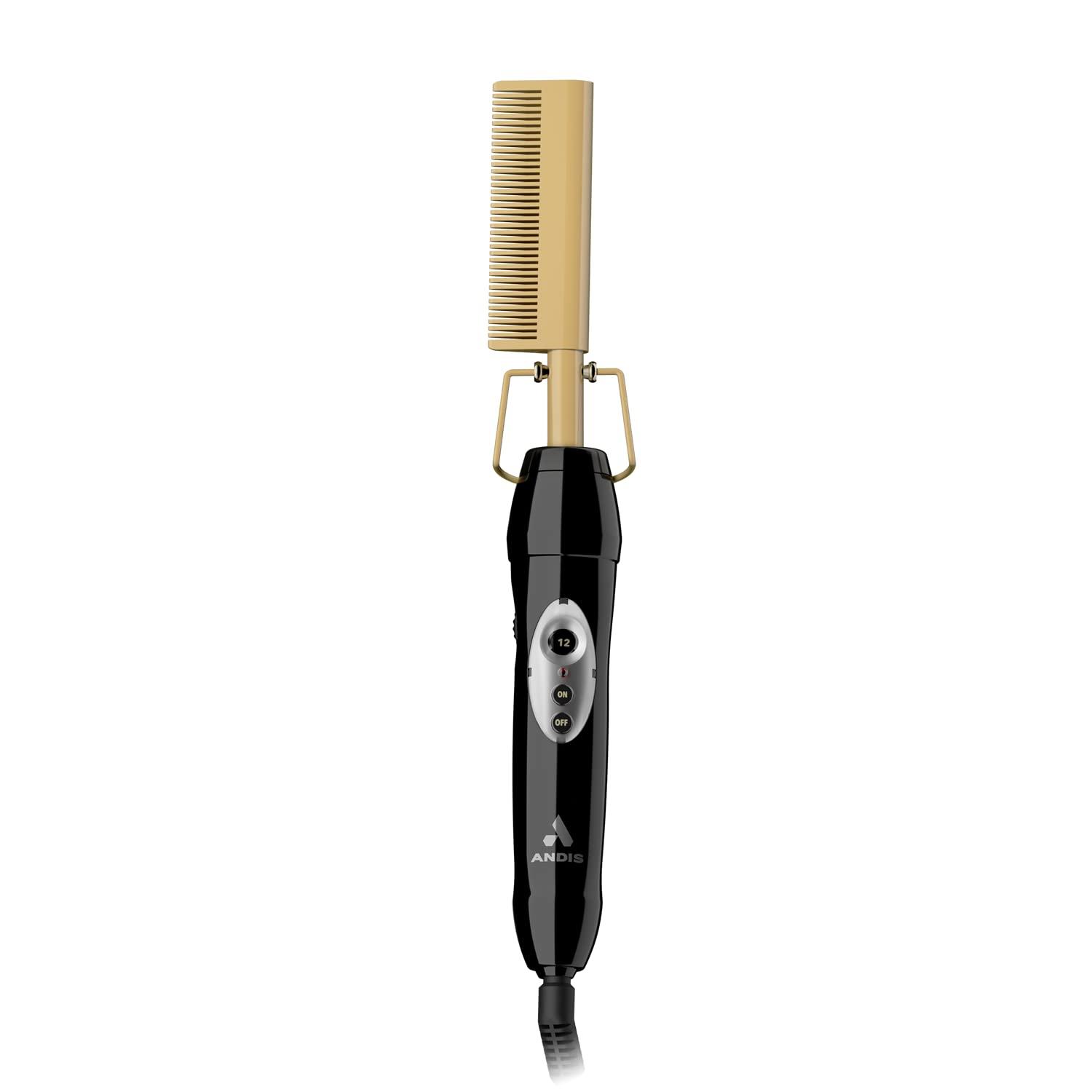 Andis 38335 Professional Heat Ceramic Press Comb for Hair, Straightener - 450F High Heat with Dual Voltage - 20 Adjustable Heat-Settings, 30 Min Auto Shut-Off, Gold, Ceramic Gold - Image 2