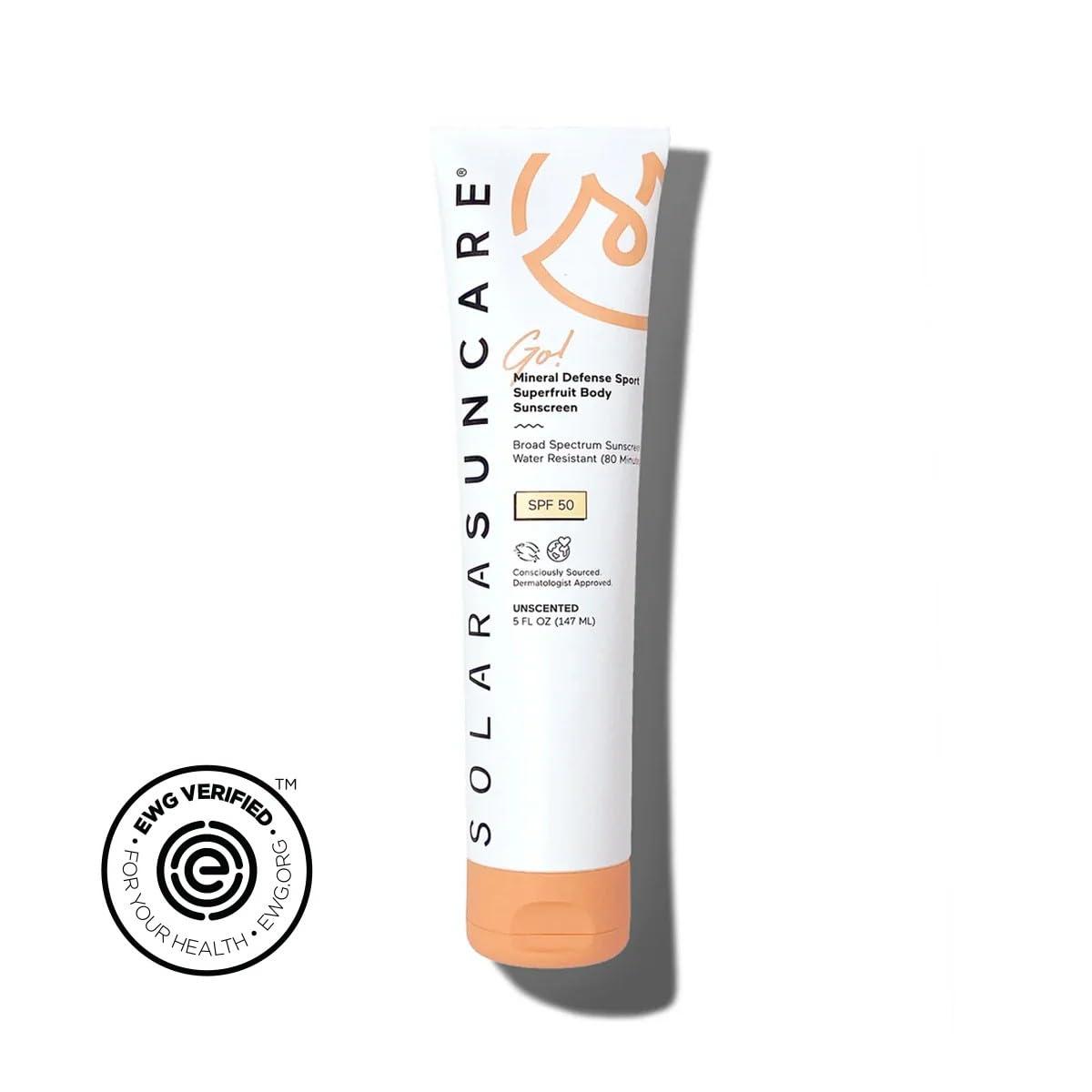 Solara Suncare - Go! Mineral Defense SPORT Superfruit Body Sunscreen, SPF 50 | EWG Verified, Vegan, Cruelty-Free, Reef-Friendly | Unscented, Sensitive Skin Safe, Water-Resistant (5 fl oz | 147 ml) - Image 8