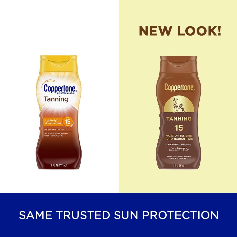 Coppertone Tanning Sunscreen Lotion, SPF 15 Broad Spectrum Sunscreen, 8 Fl Oz - Image 2