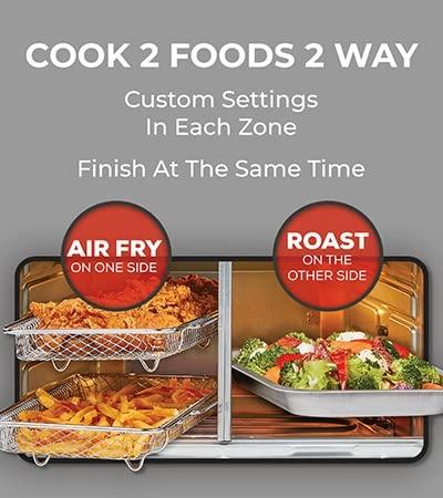 Emeril Lagasse Dual Zone 360 Air Fryer Oven Combo with French Door, 25 QT Extra Large, Cook Two Foods in Different Ways, Up to 60% Faster from Frozen to Finish - Image 5