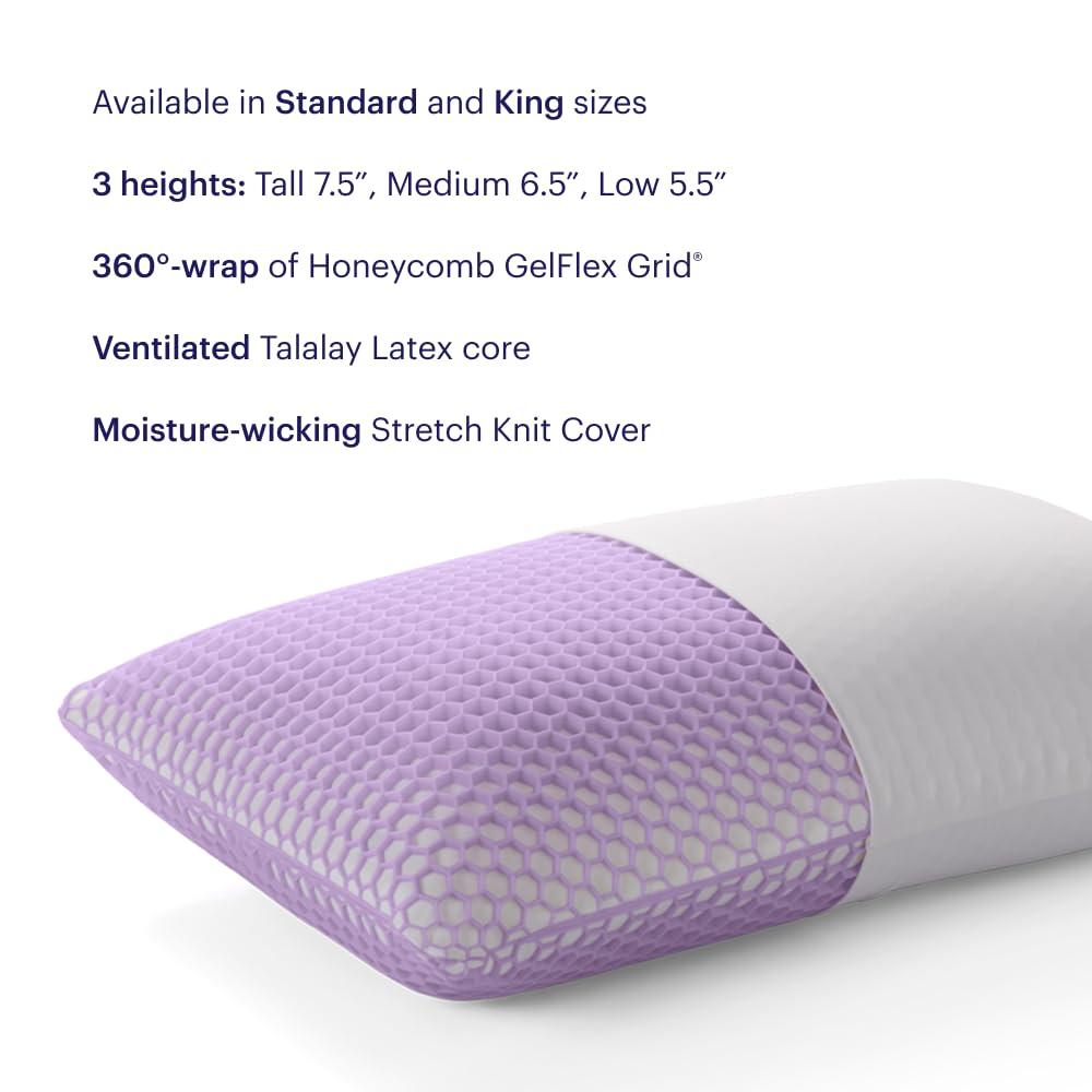 Purple Harmony Pillow - King Tall, Greatest Pillow Ever Invented, 360º Hex Grid & Talalay Latex Core - No Pressure Support, Stays Cool, Luxurious Comfort - Image 2