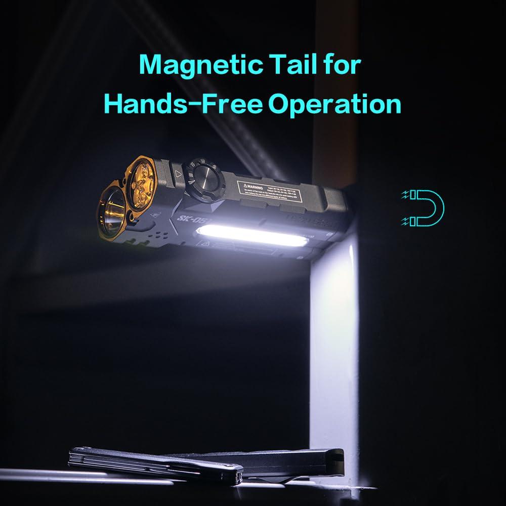 LOOP GEAR SK05 Flat LED Flashlight with 6000mAh Power Bank, Rechargeable EDC Light Combines Floodlight, Spotlight and Sidelight, 2850 High Lumens, Magnetic Tail, IP68 Perfect for Camping, Outdoor - Image 7