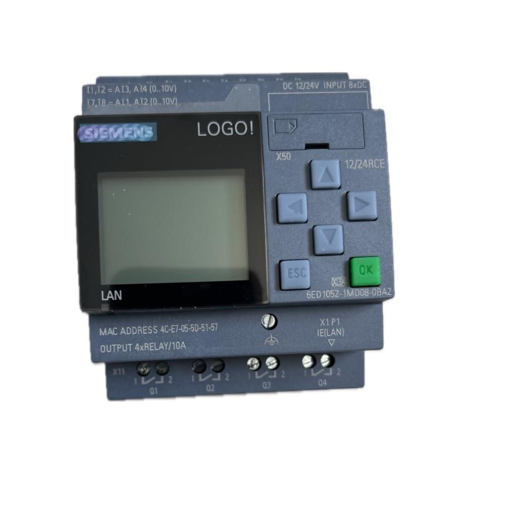 6ED1052-1MD08-0BA2 PLC Logo! 12/24RCE, Logic Module with Display, Logo 8.4 New Version, 8 DI (4 AI)/4 DQ