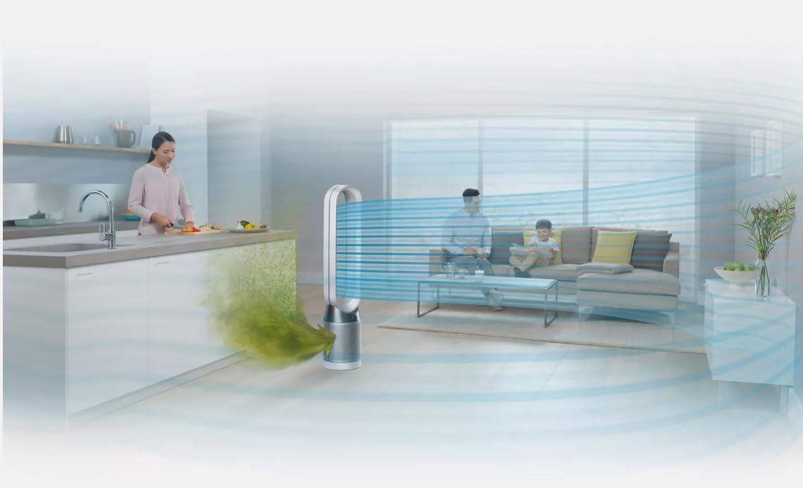 Dyson Pure Cool Purifier Fan TP4A remote controlled purifying fan with HEPA filtration (White and Silver), Standard (Renewed) - Image 2