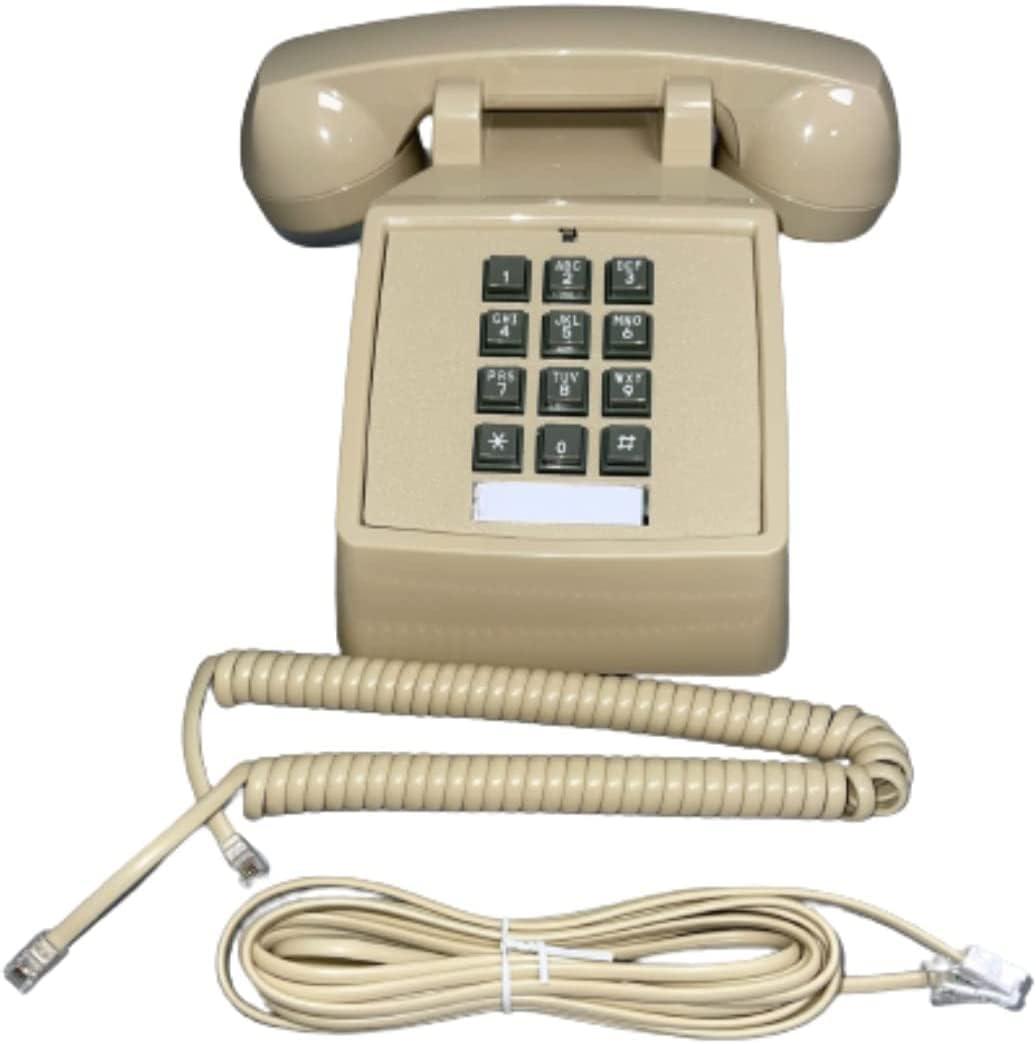 Single Line Classic 2500 Analog Desk Phone with Volume Control, Works on PBX, Handset and Line Cord, 2 Ports, Beige/Ash - Image 5