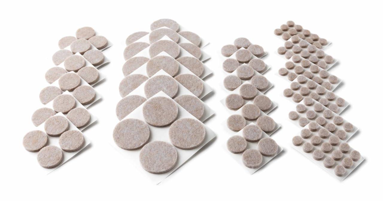 Scotch Felt Pads 162 PCS Beige, Felt Furniture Pads for Protecting Hardwood Floors, Round, Assorted Sizes Value Pack, Self-Stick design, Protecting from nicks, dents and scratches (SP845-NA) - Image 3