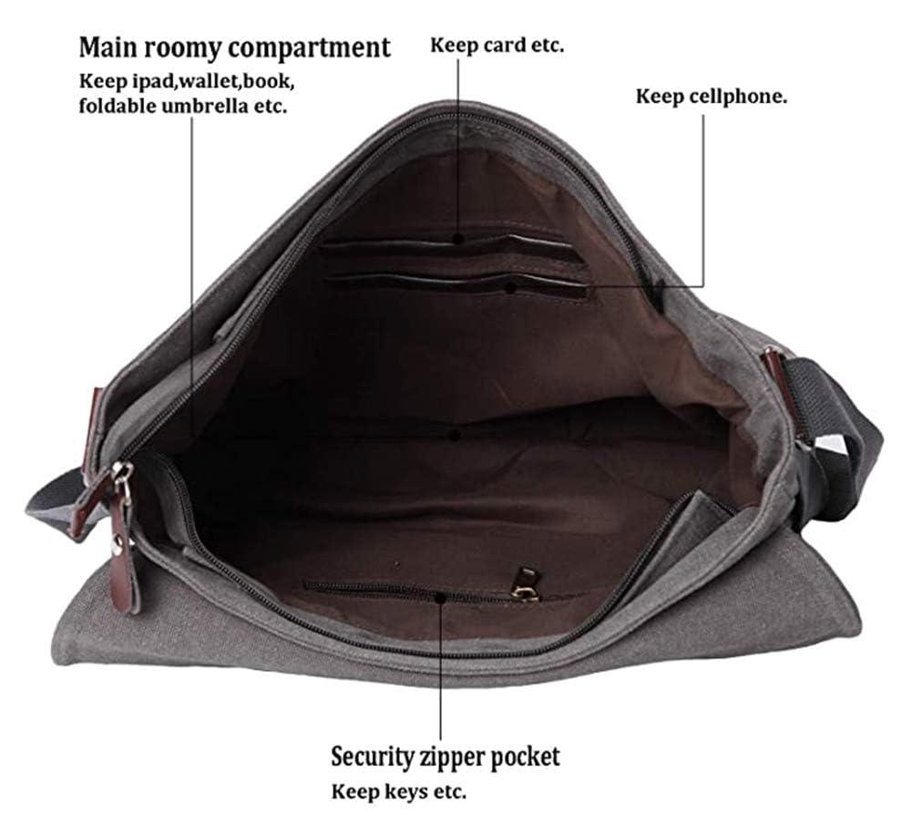 Sechunk Canvas Small Messenger Bag Vintage Shoulder bag Everyday Purse Crossbody bag for men women - Image 5