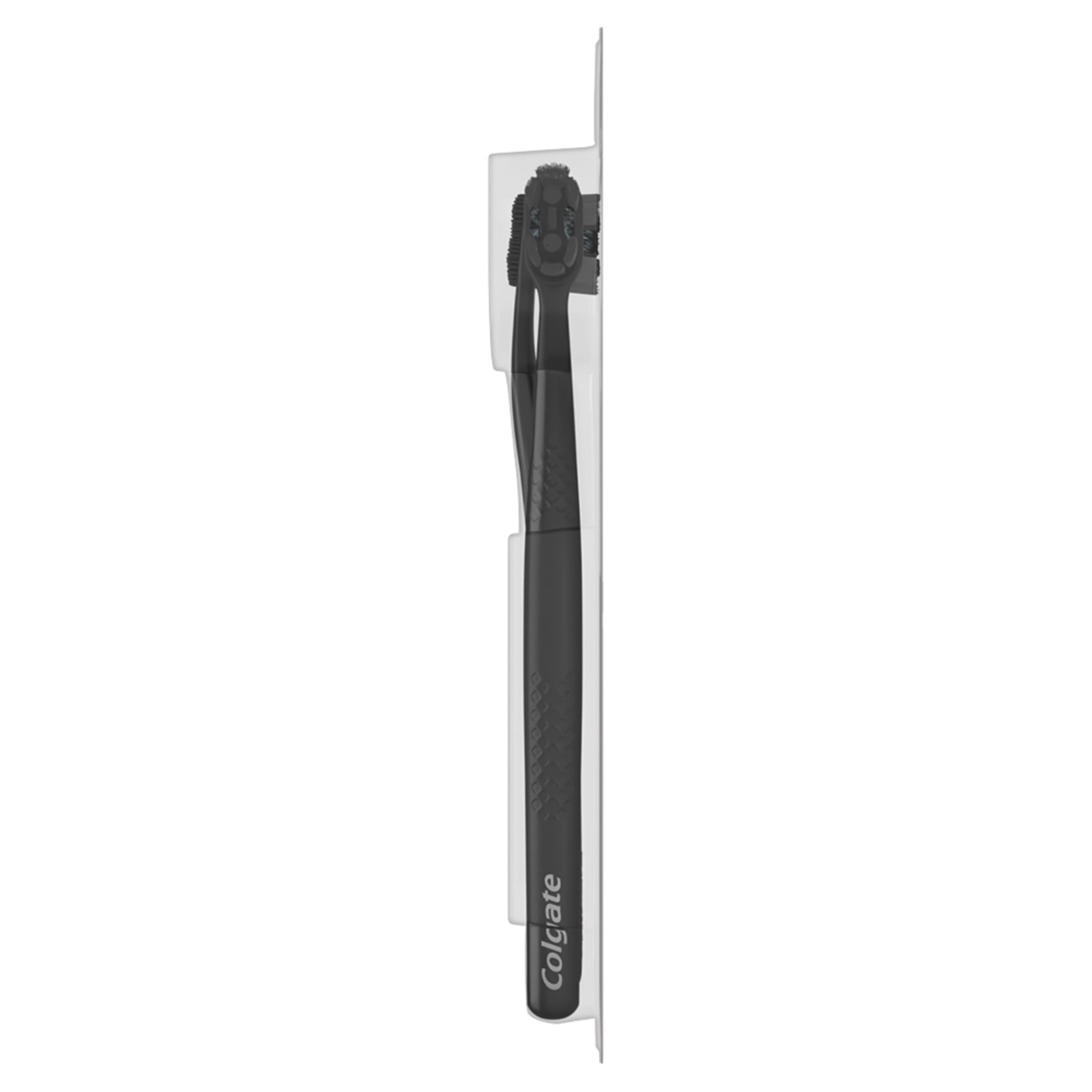 Colgate Total Active Prevention Soft Bristle Whitening Toothbrushes, Soft Toothbrush with Charcoal Infused Bristles, Helps Whiten and Reaches Deeper Along The Gumline and Between Teeth, Black, 2 Pack - Image 8