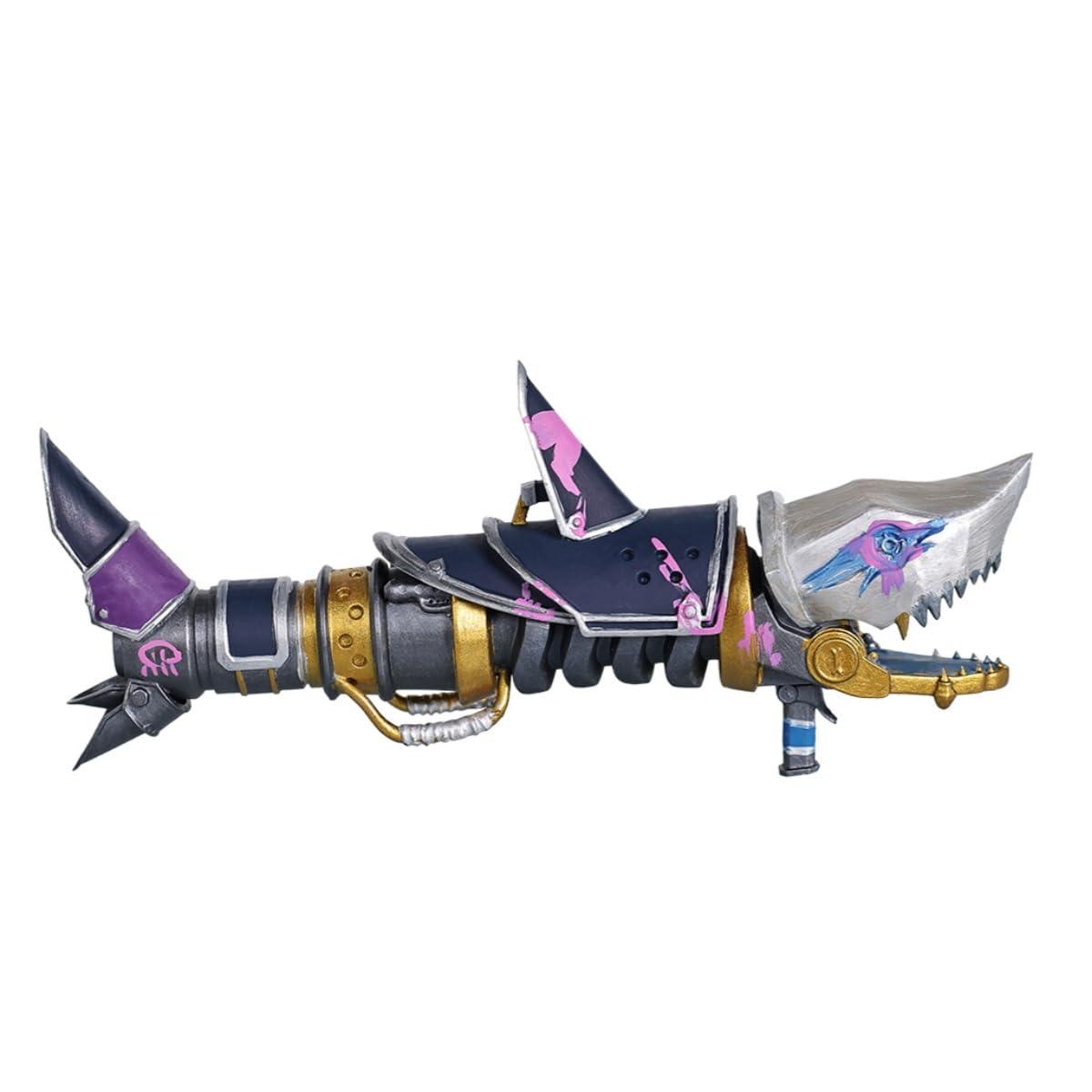 Vasojot Unisex Vi Jinx Powder Cosplay Shark Ornament Prop Jinx Costume Outfits Accessories Adult Halloween for Fans Blue