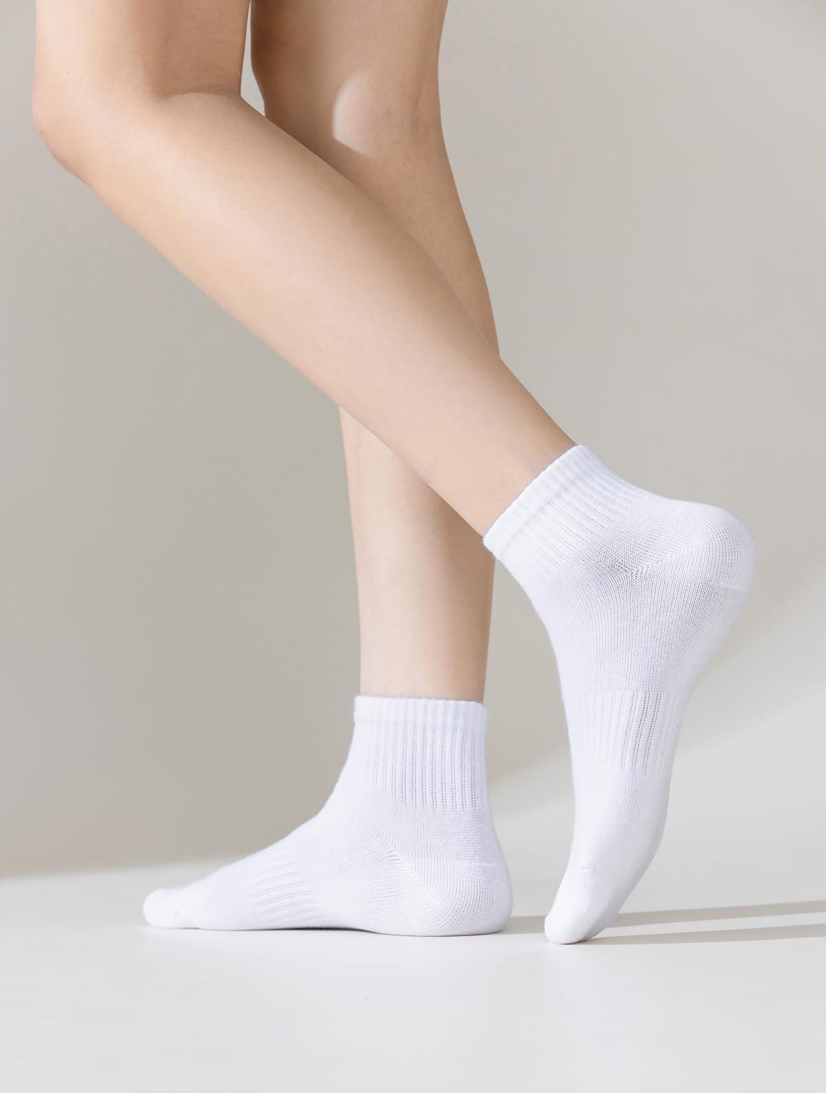 ACCFOD Womens Ankle Socks Thin Cotton Gym Athletic Mini Crew Socks 5 Pairs - Image 2