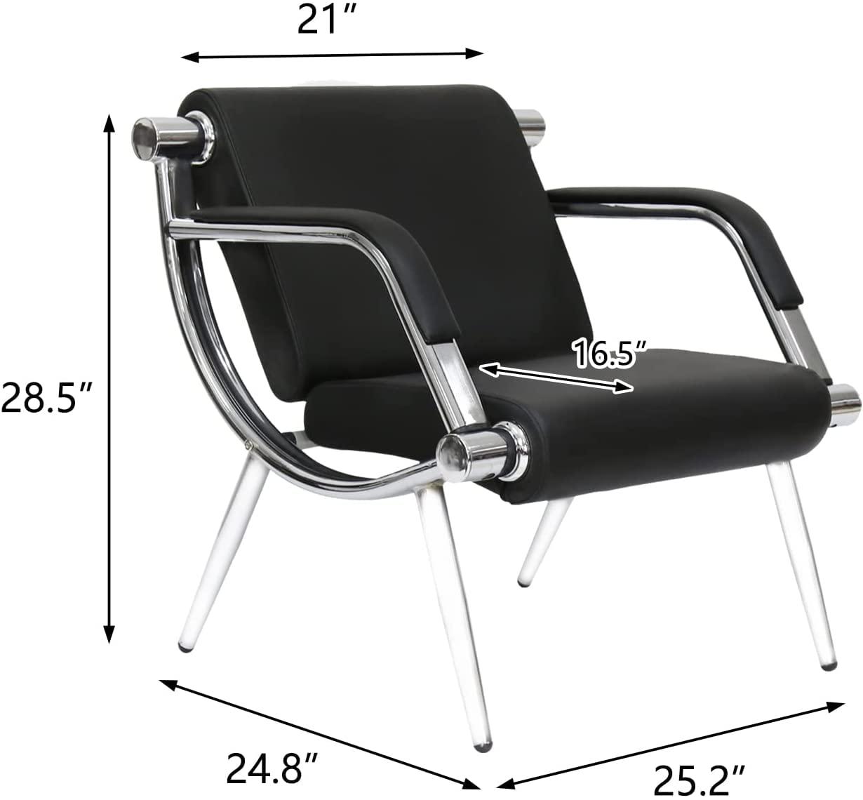 Kinfant Waiting Room Chairs Sofa Furniture - 5-Seat Office Guest Reception Chair with Armrest for Waiting Room Airport Hospital Bank (Black - PU) - Image 2