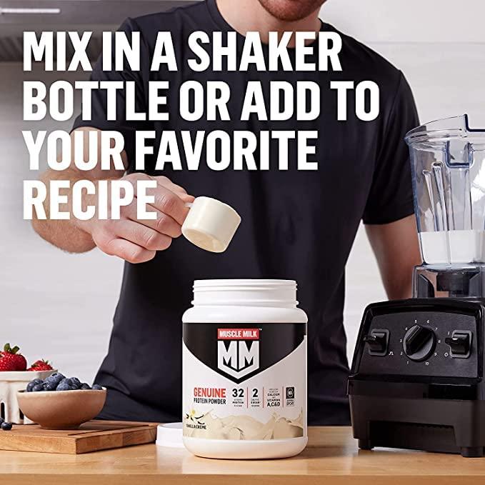 Muscle Milk Genuine Protein Powder, Chocolate, 4.94 Pound, 32 Servings, 32g Protein, 2g Sugar, Calcium, Vitamins A, C & D, NSF Certified for Sport, Energizing Snack, Packaging May Vary - Image 6