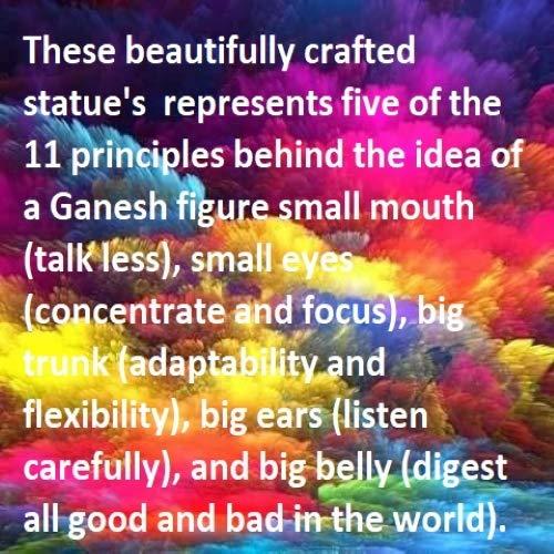 Lightahead® The Blessing. Lord RAJA Ganesh GANPATI Statue of Elephant Hindu GOD in Color & Gold Made from Marble Powder in India - Image 6