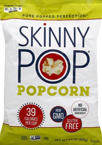 SkinnyPop Original Popcorn, 4.4oz Grocery Size Bags, Skinny Pop, Healthy Popcorn Snacks, Gluten Free (Pack of 4) - Image 4