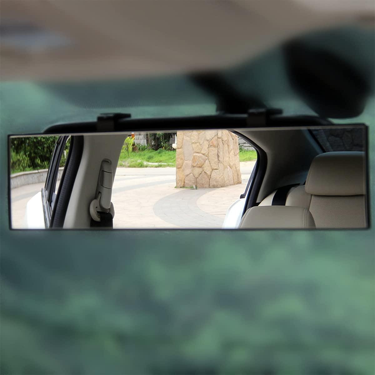 8sanlione Car Rearview Mirrors, Shock Resistant Interior Clip-on Panoramic Rear View Mirror for Car, Wide Viewing Range, 12 inch HD Universal Use for Cars, SUVs, Trucks, Vehicles (White) - Image 7