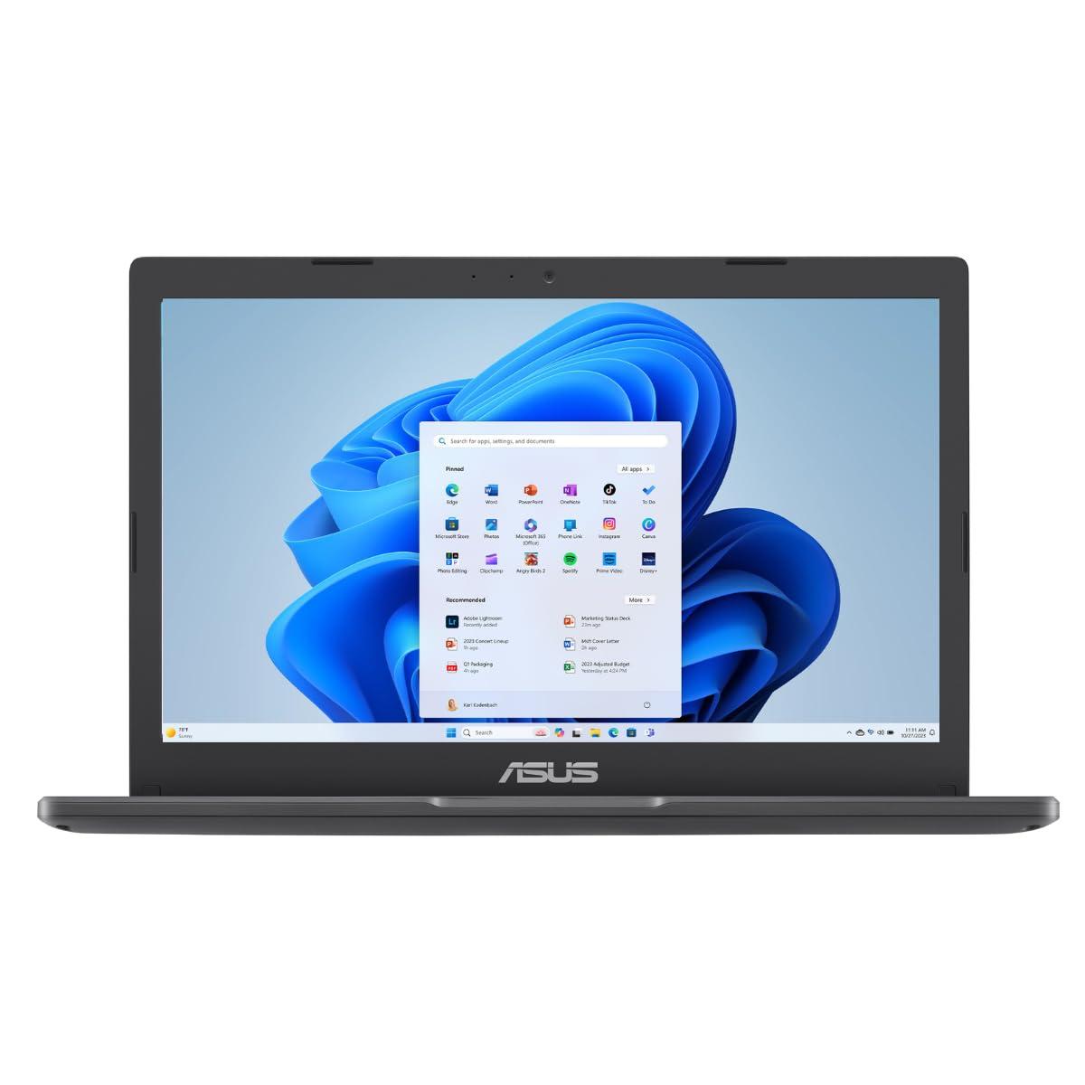 ASUS Vivobook Go 11.6” HD Slim Laptop, Intel Dual Core N4500, Intel Graphics, 4GB, 128GB, Windows 11 Home, SonicMaster, ErgoSense, Black, L210KA-ES04