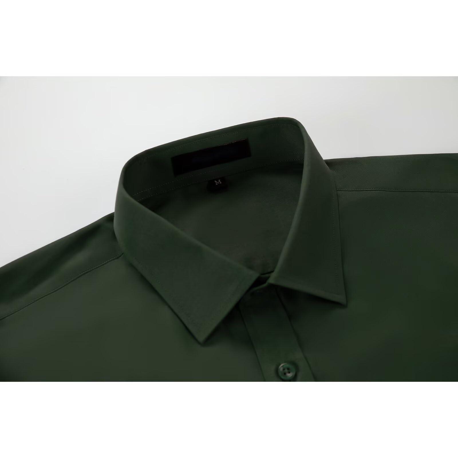 Mens Dress Shirts Classic Solid Long Sleeve Formal Shirt for Men Business Casual Button Down Shirts - Image 4