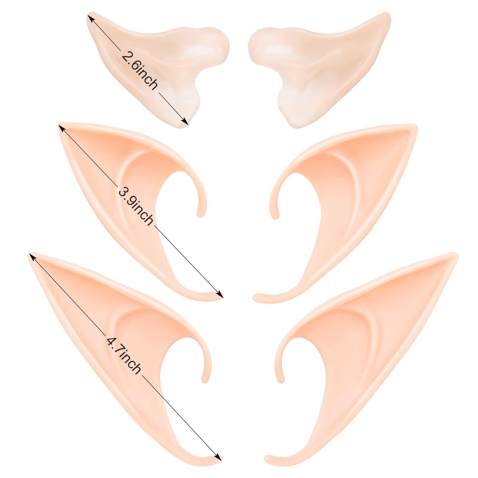 6 Pairs Elf Ears - Cosplay Fairy Pixie Fairy Ears Soft Pointed Ear Tips Anime Party Dress Up Costume Makeup Masquerade Accessories Halloween Elven Vampire (6 Pairs) - Image 7