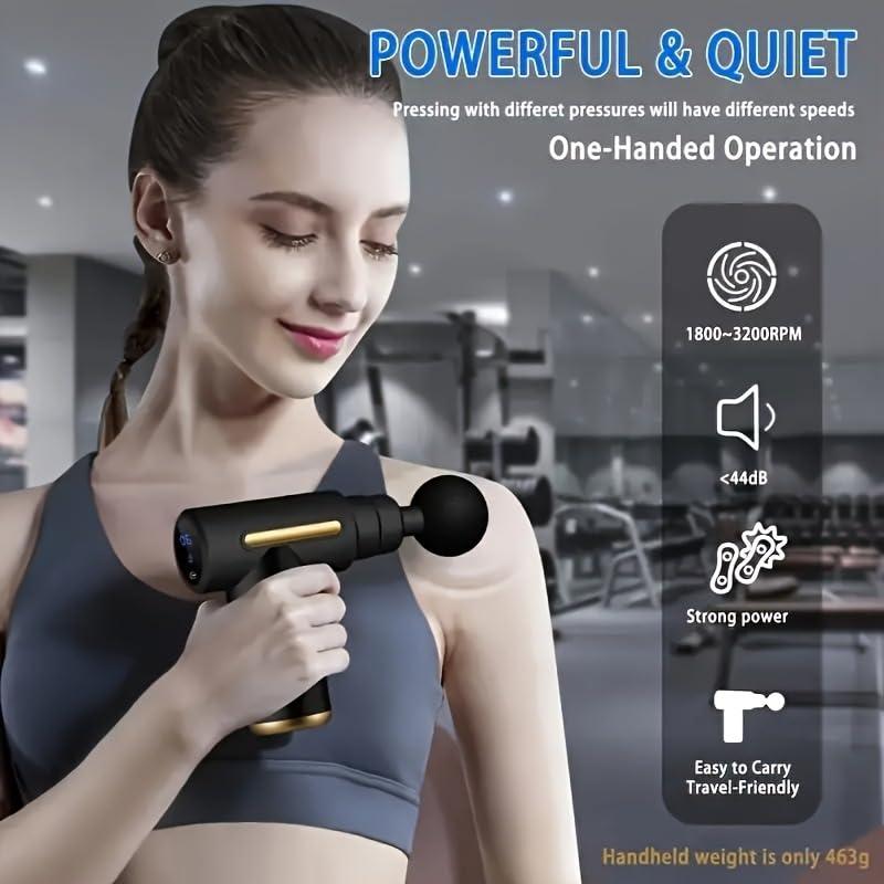 Zeera Lumina Portable Massage Gun Deep Tissue,Percussion Handheld Muscle Massager Tool for Full Body Pain Relief, Ideal Gifts for Home & Travel, Compact & Lightweight Aesthetic (Green) - Image 7