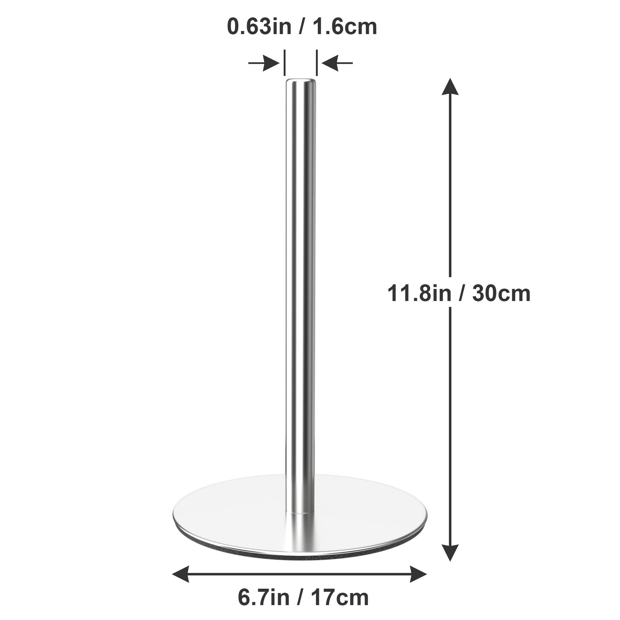 Silver Paper Towel Holder Free-Standing, Premium Stainless Steel Paper Rolls Organizer, Classic Fashion Kitchen Roll Dispenser - Image 6