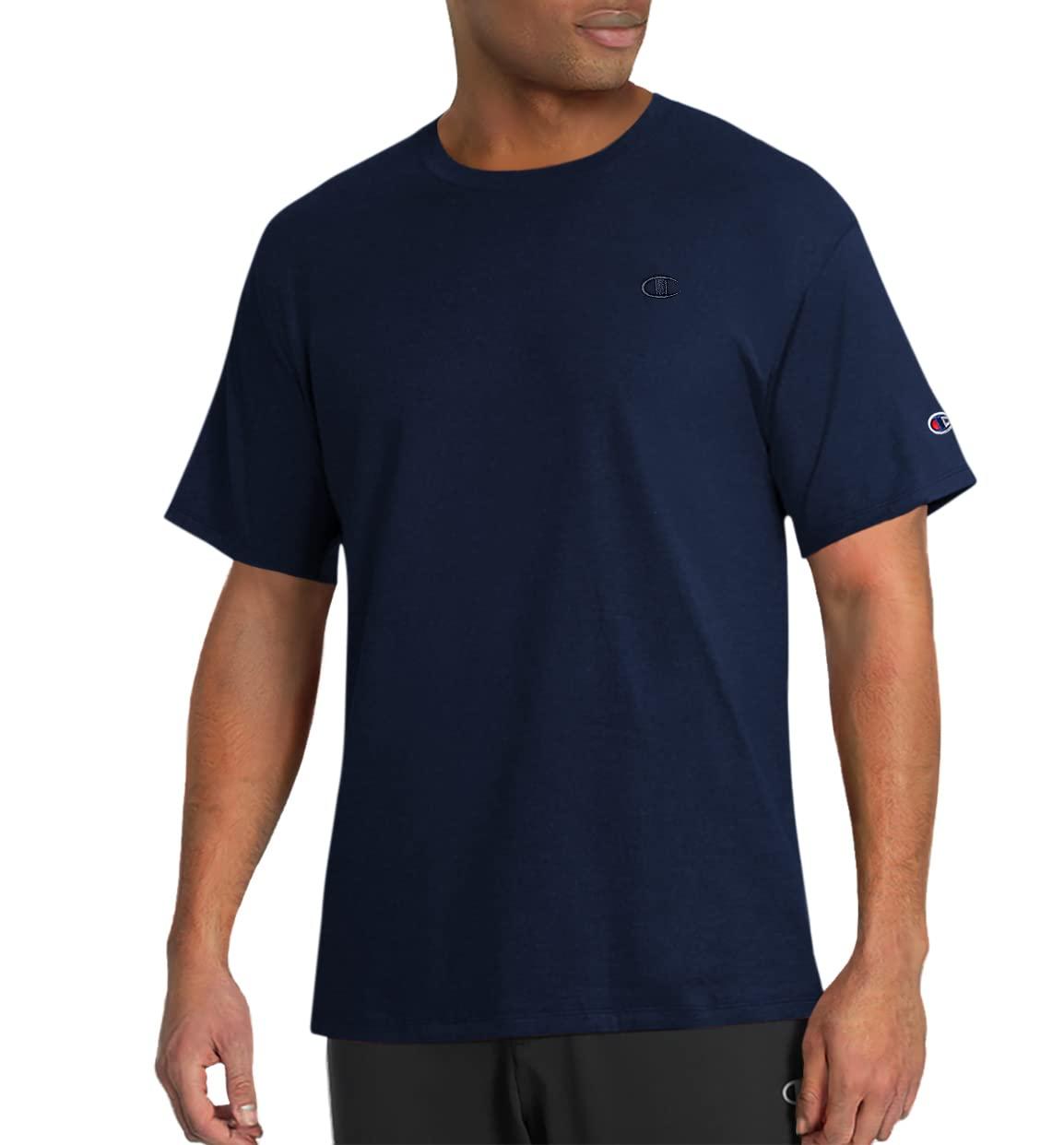 Champion Men's Classic Short Sleeve T-Shirt, Standard Fit, C Logo, Available in Regular and Big & Tall, Navy, 4X-Large
