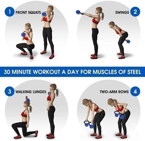 Yes4All 5-65lbs Kettlebells Vinyl Coated Cast Iron for Dumbbell Weights Exercises, Gym, Fitness, Full Body Workout Equipment Push up, Grip and Strength Training - Image 8