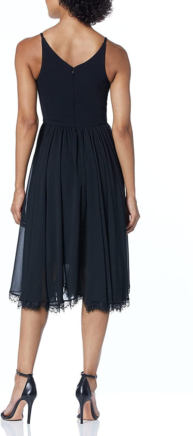 Dress the Population Women's Alicia Plunging Mix Media Sleeveless Fit and Flare Midi Dress - Image 2