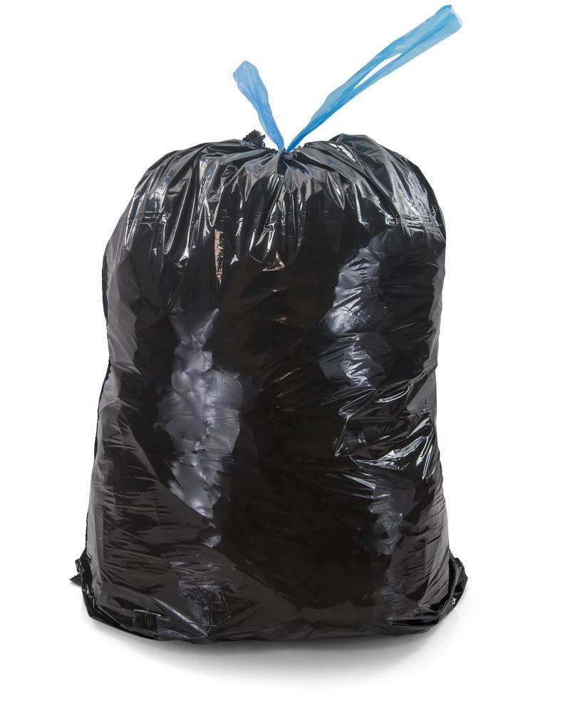 Strong Large 30 Gallon Drawstring Trash Bags Black Can Liners Kitchen Garbage Bags Multipurpose 56 CT Home Lawn Bags
