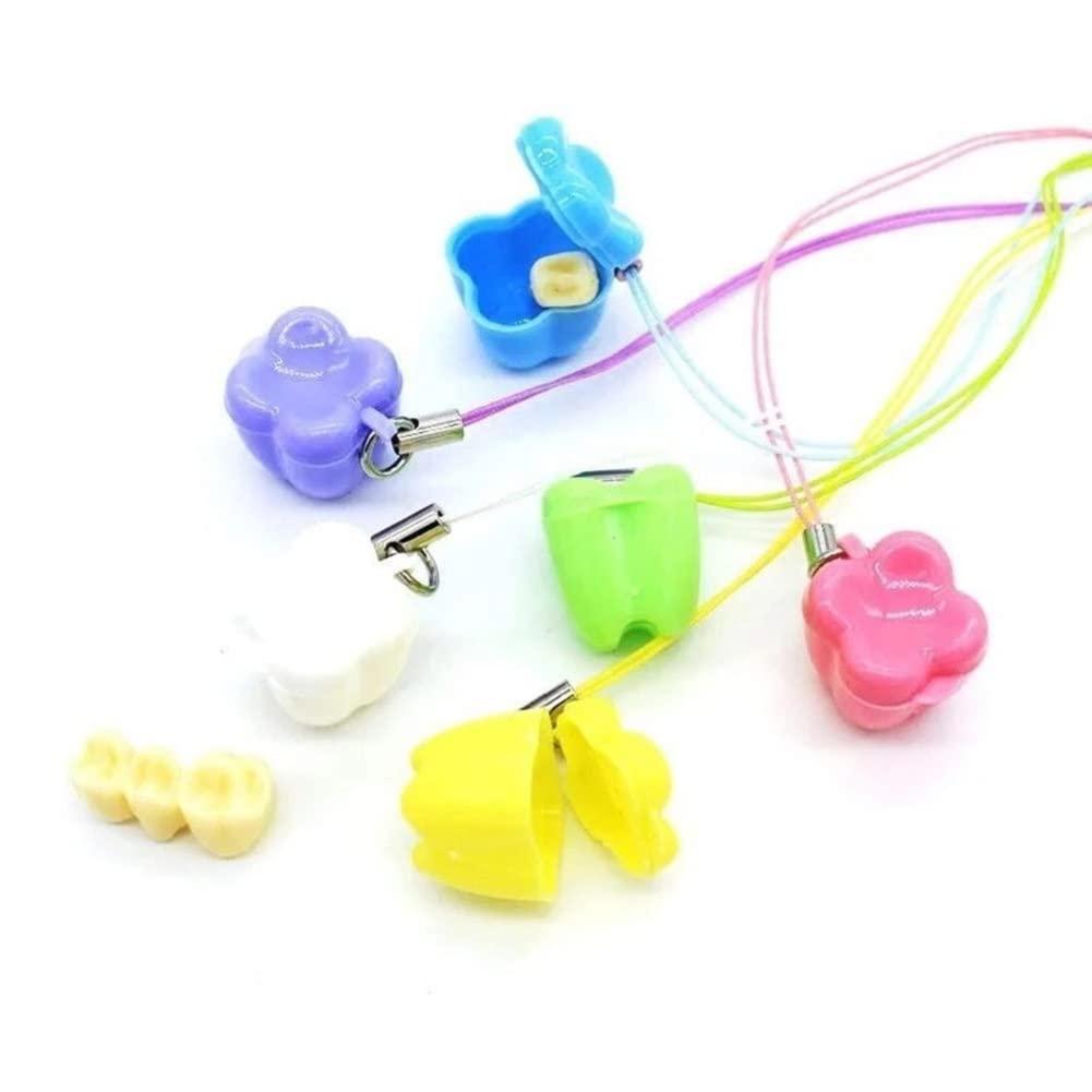 Runing Pet 50 Pcs Teeth Storage Box,Lost Teeth Saver Necklace Milk Teeth Storage Box Necklace Lovely Baby Milk Tooth Fairy Save Box Child Teeth Keepsake Holder Children Teeth Save Box - Image 4